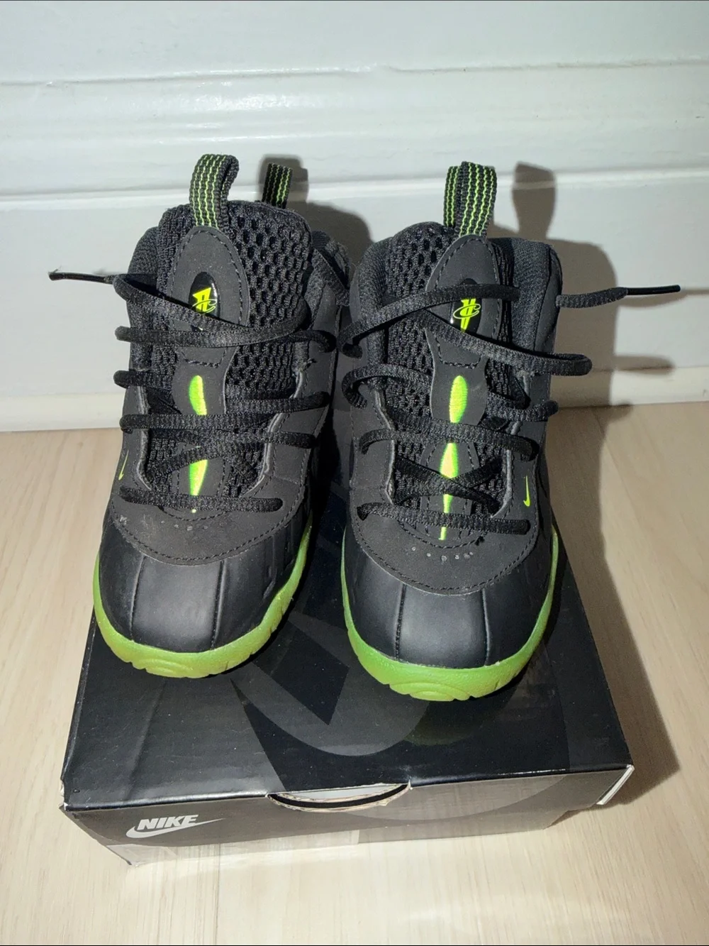 Nike Little Posite One Black/Volt (Black & Neon Green)